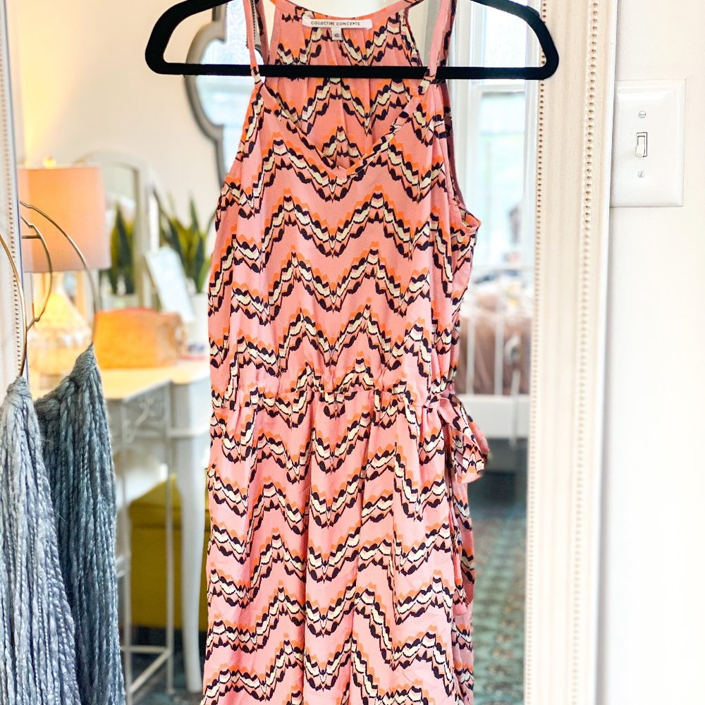 Zig Zag side tie dress